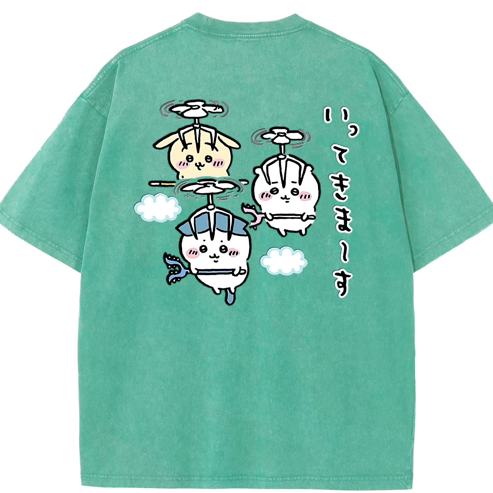（画像用） ちいかわ ちいかわ Chii-kawa chiikawa 綿100% ヴィンテージ風 半袖Tシャツ（背面プリント）